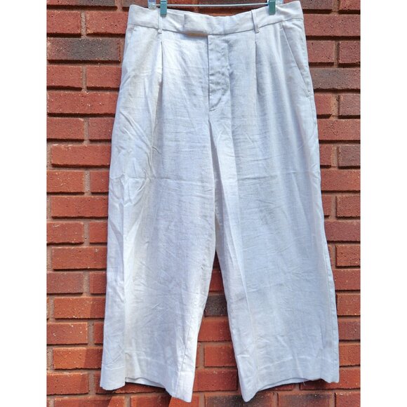 Banana Republic Factory Flax Wide Leg High-Rise Linen Blend Pant Sz 16 - Picture 2 of 9